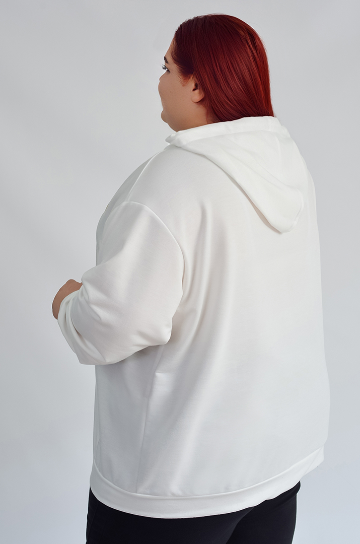 Худі з капюшоном і текстовим дизайном великих розмірів