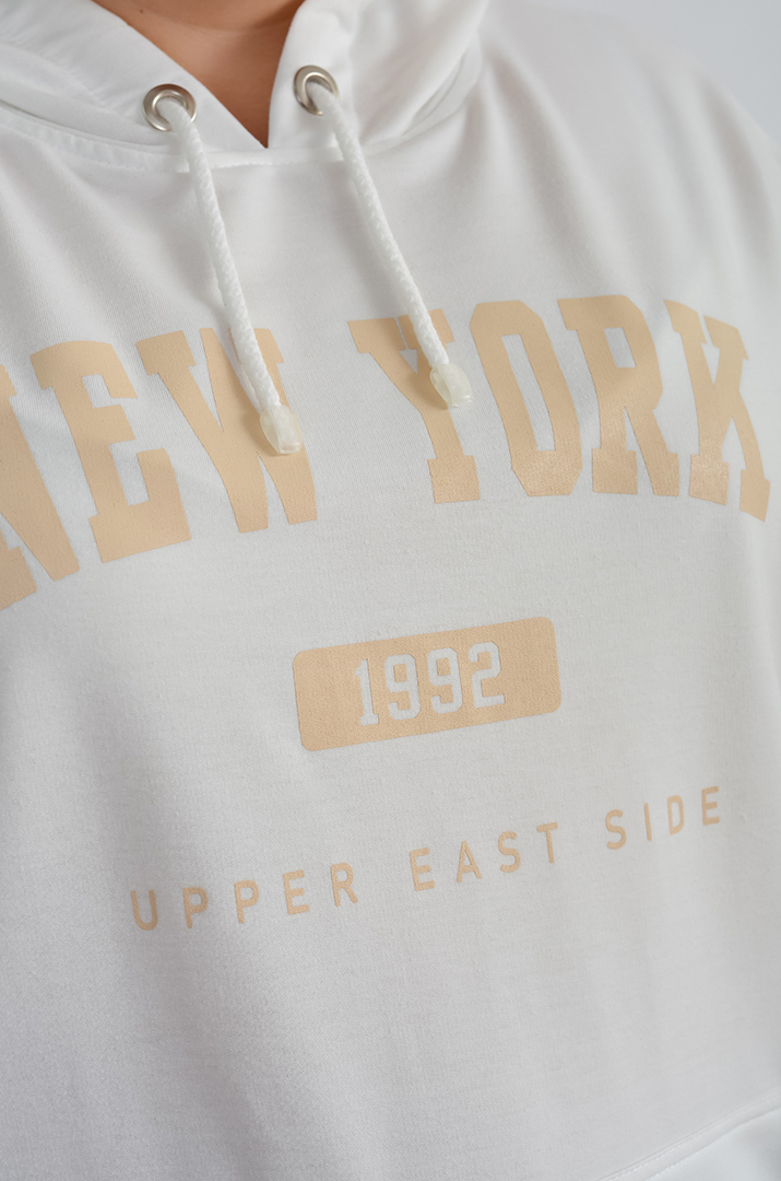 Худі з капюшоном і текстовим дизайном великих розмірів