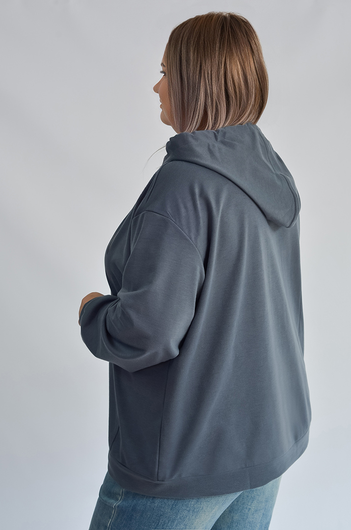 Худі з капюшоном і текстовим дизайном великих розмірів