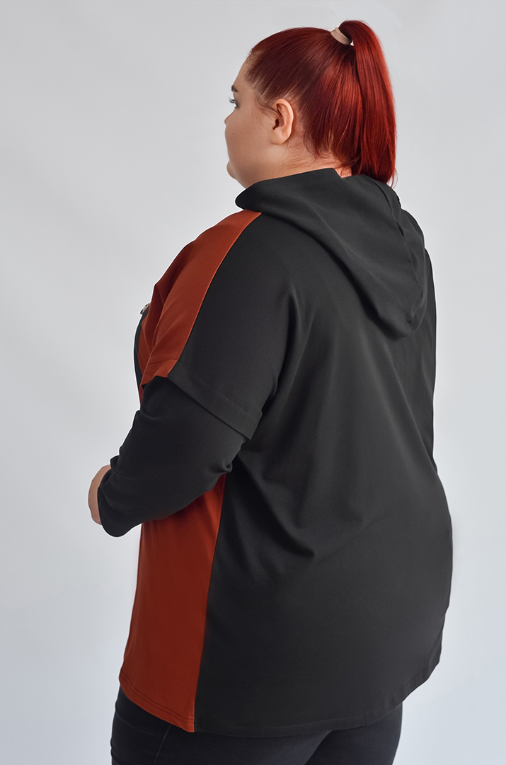 Худі з акцентним написом і капюшоном великих розмірів