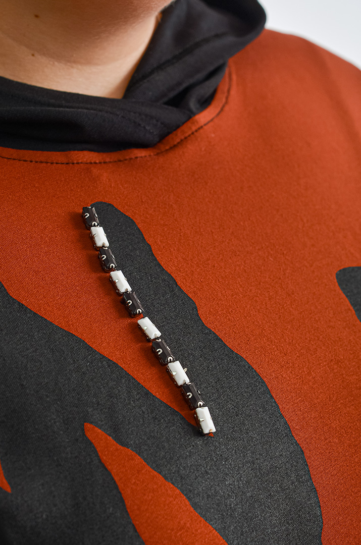 Худі з акцентним написом і капюшоном великих розмірів