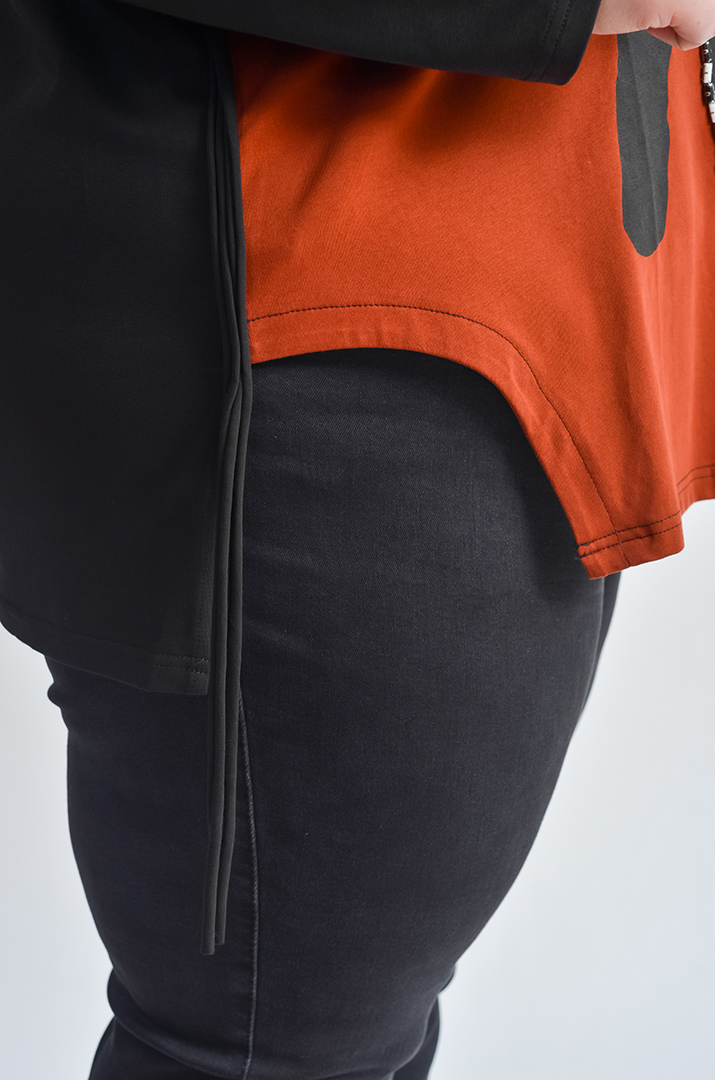 Худі з акцентним написом і капюшоном великих розмірів