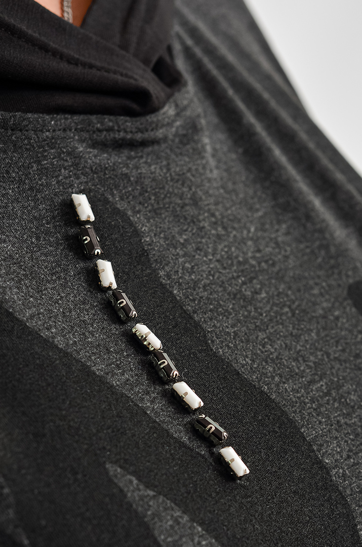 Худі з акцентним написом і капюшоном великих розмірів