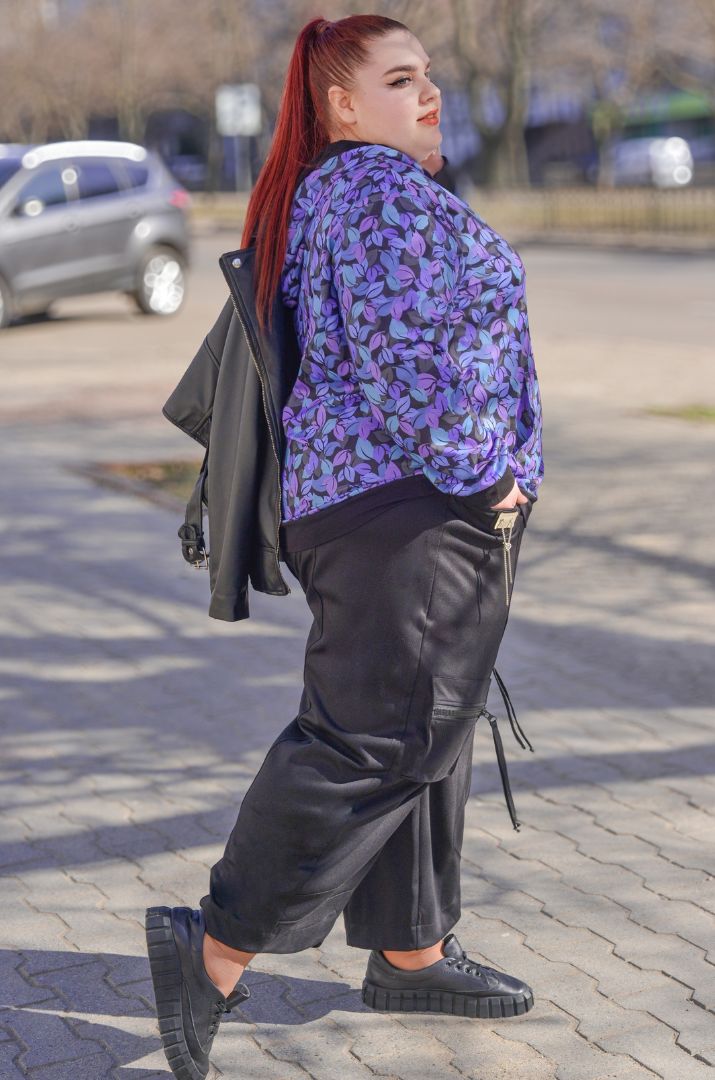 Худі з художнім принтом листочків великих розмірів