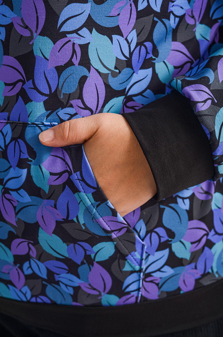 Худі з художнім принтом осіннього листя великих розмірів