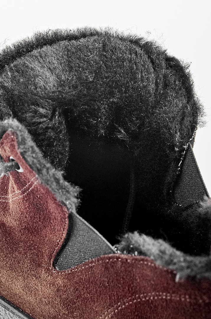 Зимові замшеві черевики кольору шоколад великих розмірів