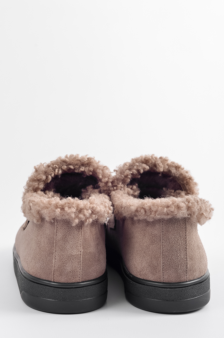 Зимові черевики кольору мокко з м’яким хутром великих розмірів