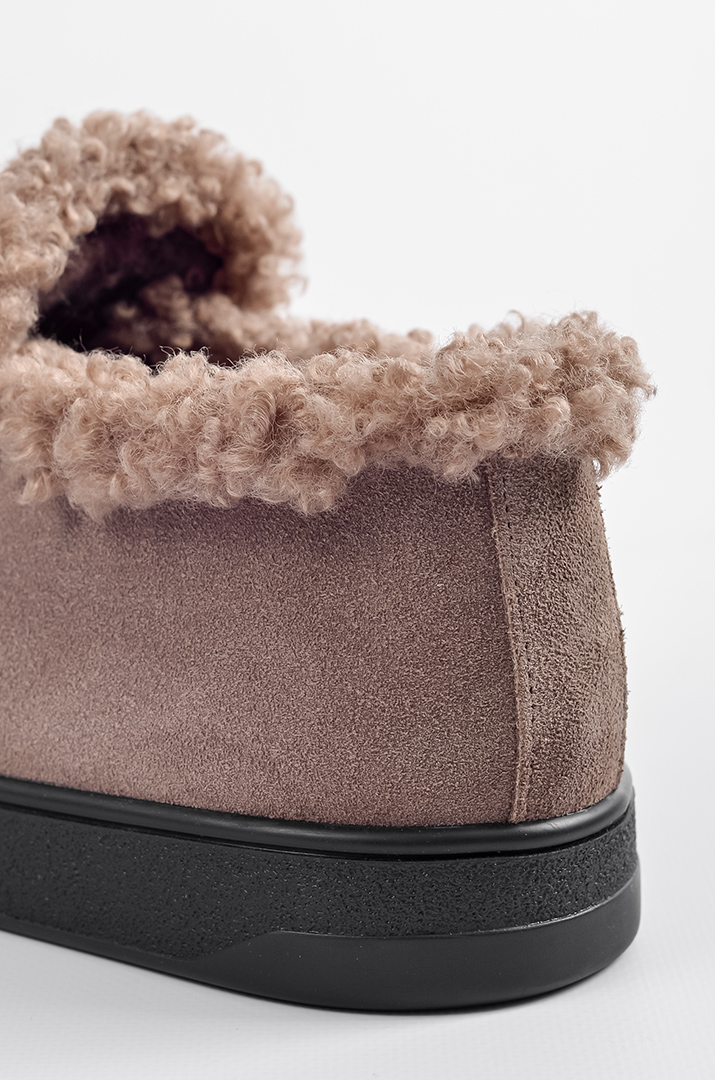 Зимові черевики кольору мокко з м’яким хутром великих розмірів