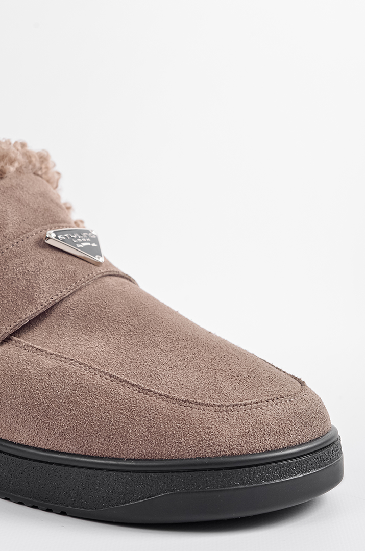 Зимові черевики кольору мокко з м’яким хутром великих розмірів