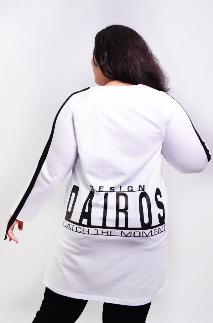 Свитшот удлиненный с принтом батал