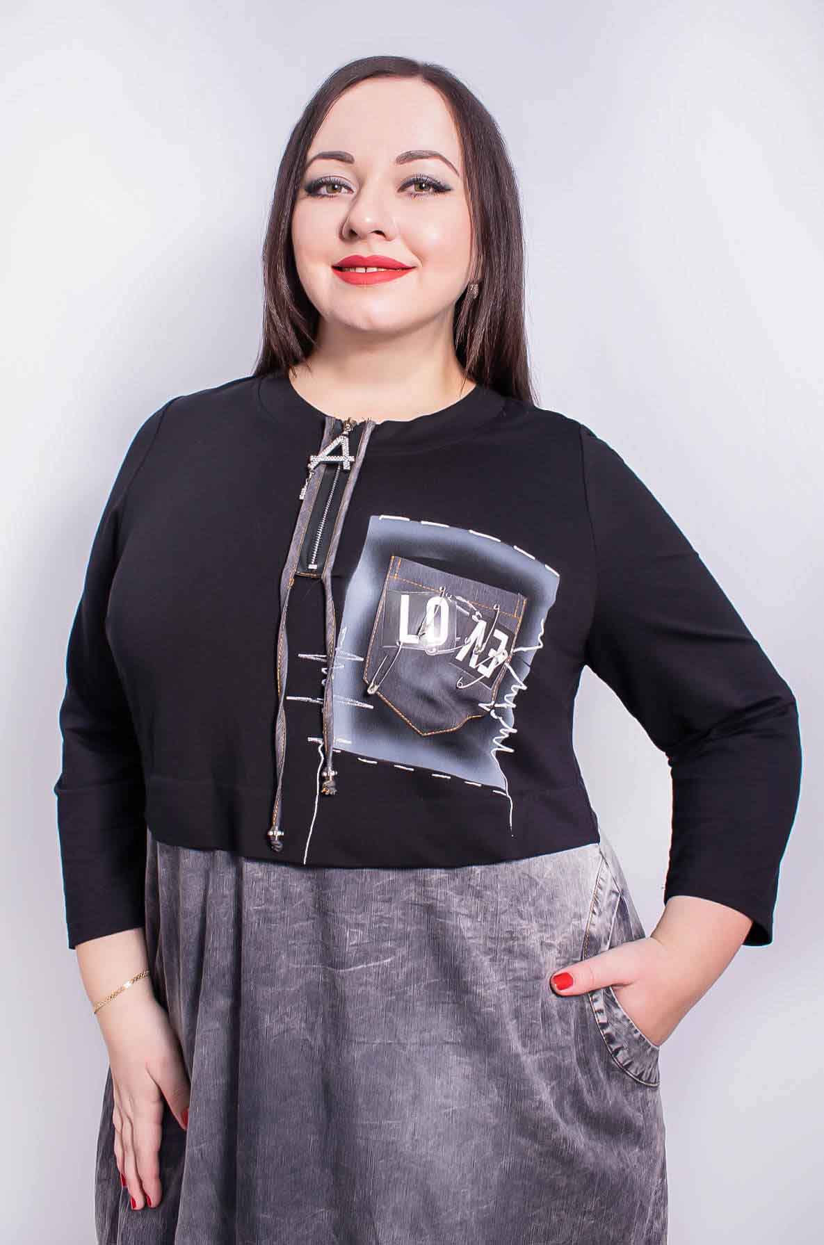 Сукня з поясом повсякденна супер батал