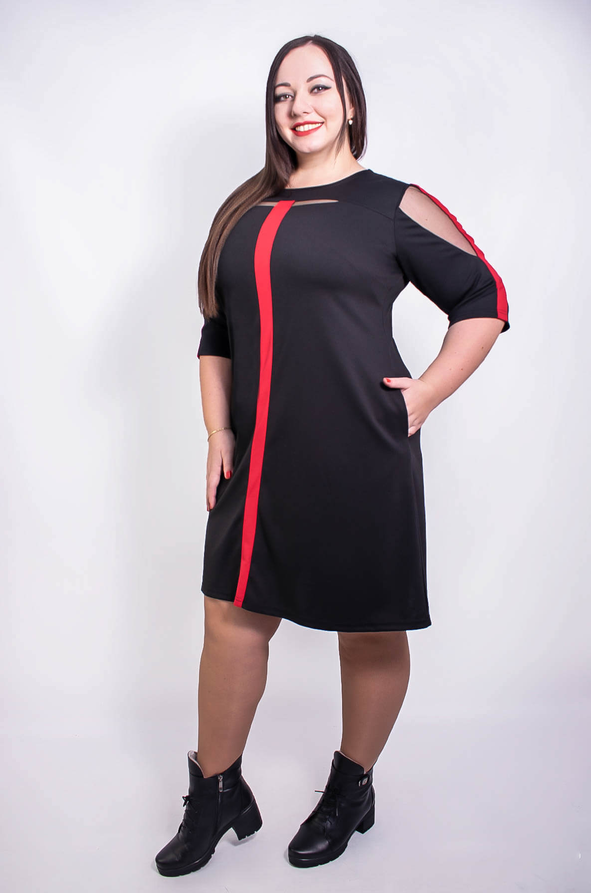 Сукня повсякденна з сіткою супер батал